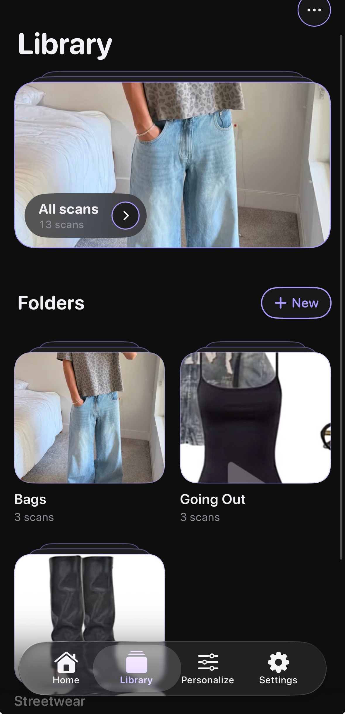 Gatekey's Library with scans sorted into folders.